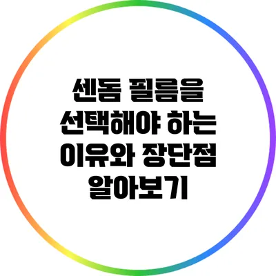 센돔 필름을 선택해야 하는 이유와 장단점 알아보기