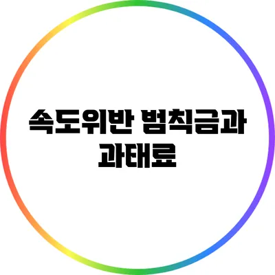 속도위반 범칙금과 과태료