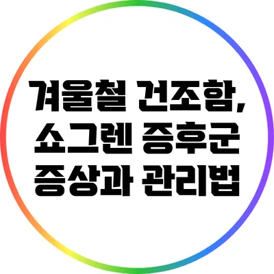 겨울철 건조함, 쇼그렌 증후군 증상과 관리법