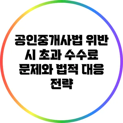 공인중개사법 위반 시 초과 수수료 문제와 법적 대응 전략