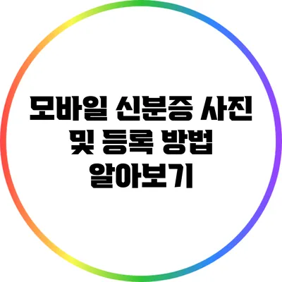 모바일 신분증 사진 및 등록 방법 알아보기
