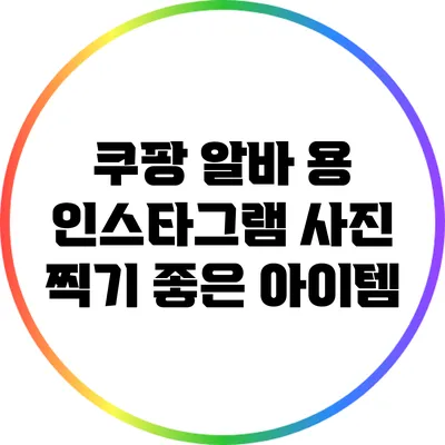 쿠팡 알바 용 인스타그램 사진 찍기 좋은 아이템