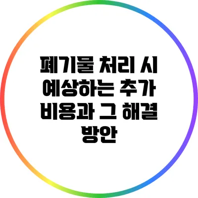 폐기물 처리 시 예상하는 추가 비용과 그 해결 방안