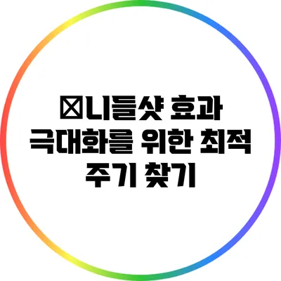 �니들샷 효과 극대화를 위한 최적 주기 찾기