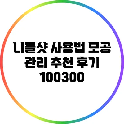 니들샷 사용법: 모공 관리 추천 후기 100/300