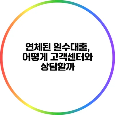 연체된 일수대출, 어떻게 고객센터와 상담할까?