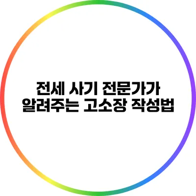 전세 사기 전문가가 알려주는 고소장 작성법