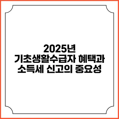 2025년 기초생활수급자 혜택과 소득세 신고의 중요성
