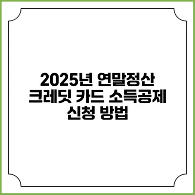 2025년 연말정산 크레딧 카드 소득공제 신청 방법