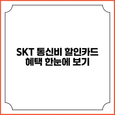 SKT 통신비 할인카드 혜택 한눈에 보기
