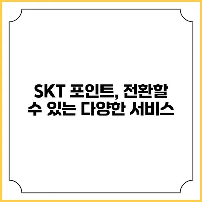 SKT 포인트, 전환할 수 있는 다양한 서비스