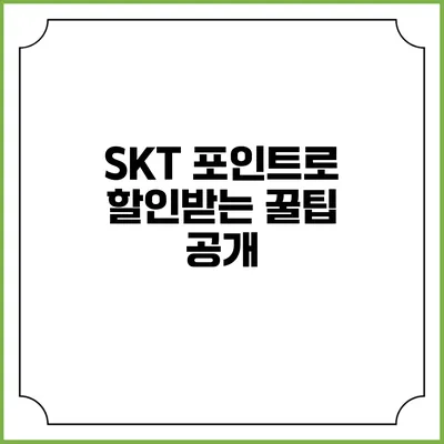 SKT 포인트로 할인받는 꿀팁 공개