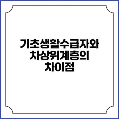기초생활수급자와 차상위계층의 차이점
