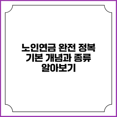 노인연금 완전 정복: 기본 개념과 종류 알아보기