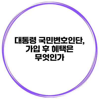 대통령 국민변호인단, 가입 후 혜택은 무엇인가?
