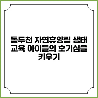 동두천 자연휴양림 생태 교육: 아이들의 호기심을 키우기