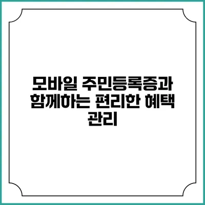 모바일 주민등록증과 함께하는 편리한 혜택 관리