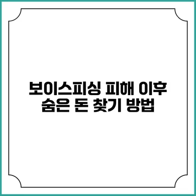 보이스피싱 피해 이후 숨은 돈 찾기 방법