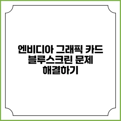 엔비디아 그래픽 카드 블루스크린 문제 해결하기