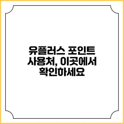 유플러스 포인트 사용처, 이곳에서 확인하세요