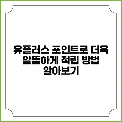 유플러스 포인트로 더욱 알뜰하게 적립 방법 알아보기