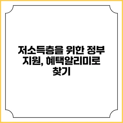 저소득층을 위한 정부 지원, 혜택알리미로 찾기