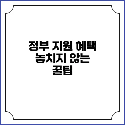 정부 지원 혜택 놓치지 않는 꿀팁