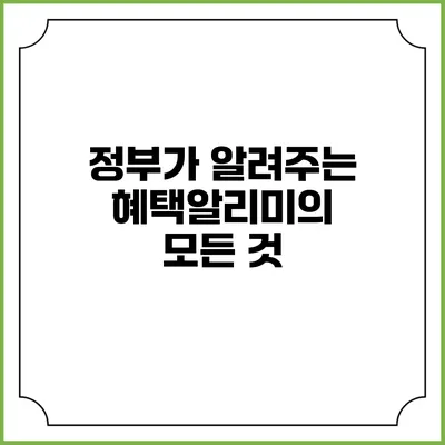 정부가 알려주는 혜택알리미의 모든 것