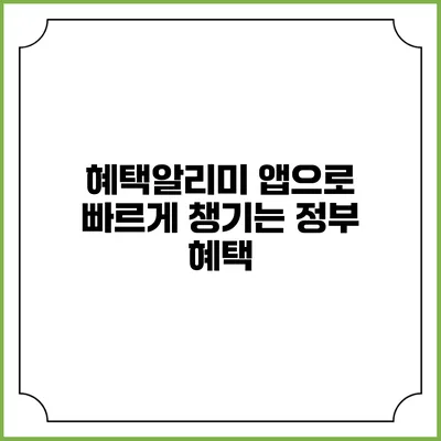 혜택알리미 앱으로 빠르게 챙기는 정부 혜택