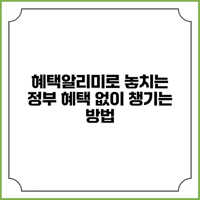 혜택알리미로 놓치는 정부 혜택 없이 챙기는 방법
