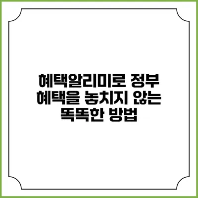 혜택알리미로 정부 혜택을 놓치지 않는 똑똑한 방법