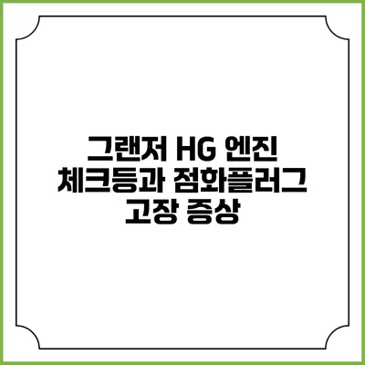그랜저 HG 엔진 체크등과 점화플러그 고장 증상