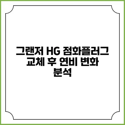그랜저 HG 점화플러그 교체 후 연비 변화 분석