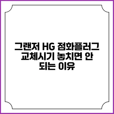 그랜저 HG 점화플러그 교체시기 놓치면 안 되는 이유