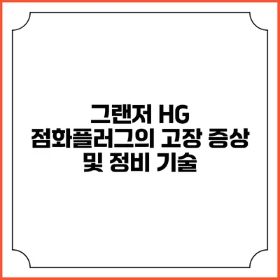 그랜저 HG 점화플러그의 고장 증상 및 정비 기술