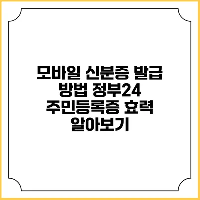 모바일 신분증 발급 방법 정부24 주민등록증 효력 알아보기