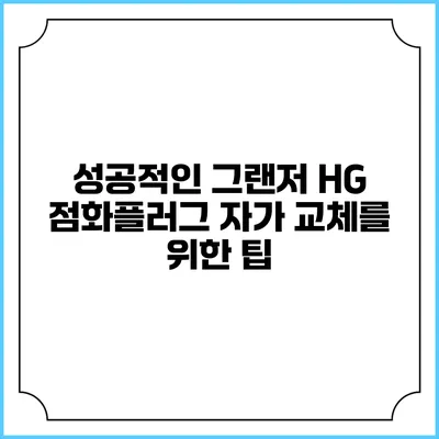성공적인 그랜저 HG 점화플러그 자가 교체를 위한 팁