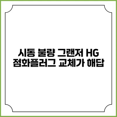 시동 불량? 그랜저 HG 점화플러그 교체가 해답