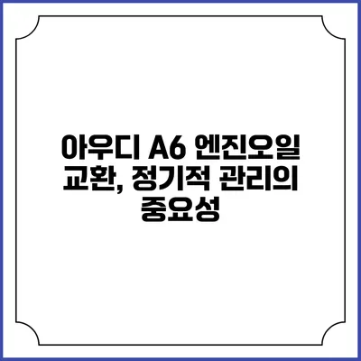 아우디 A6 엔진오일 교환, 정기적 관리의 중요성