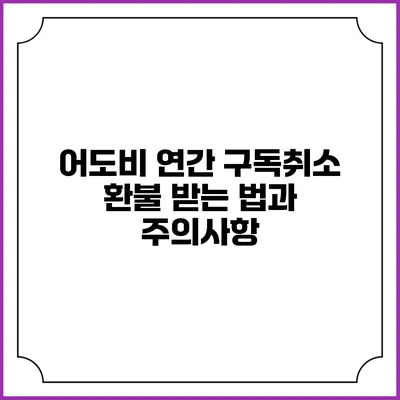 어도비 연간 구독취소 환불 받는 법과 주의사항
