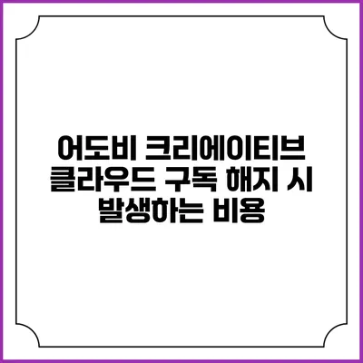어도비 크리에이티브 클라우드 구독 해지 시 발생하는 비용