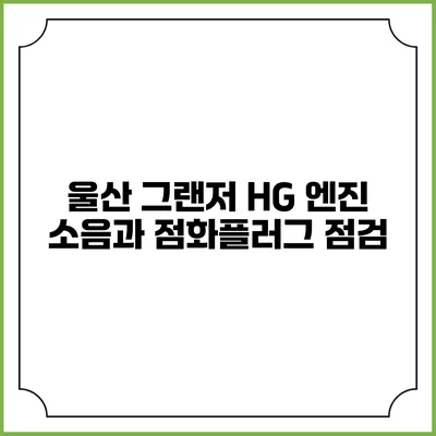 울산 그랜저 HG 엔진 소음과 점화플러그 점검