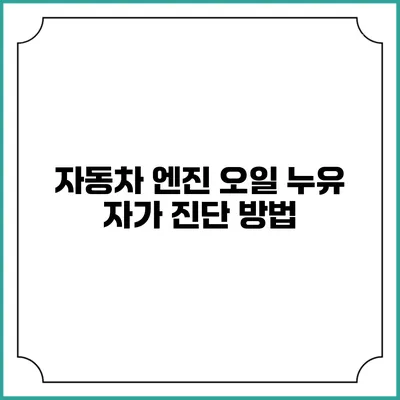 자동차 엔진 오일 누유 자가 진단 방법