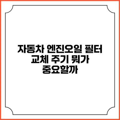 자동차 엔진오일 필터 교체 주기 뭐가 중요할까?