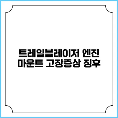 트레일블레이저 엔진 마운트 고장증상 징후