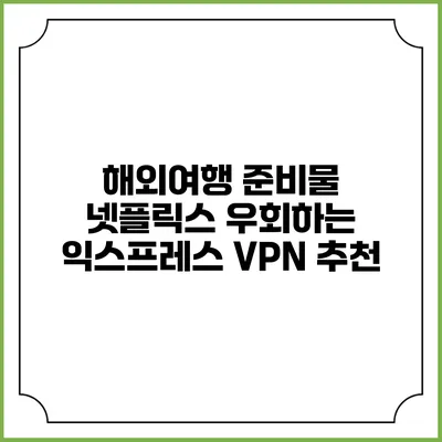 해외여행 준비물 넷플릭스 우회하는 익스프레스 VPN 추천